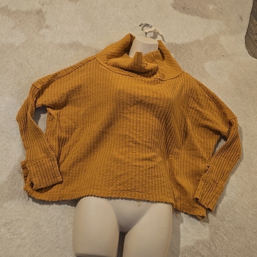 FREE People Juicy Long Sleeve Top Sweater Tunic Ribbed Cotton Canyon Moon S EUC! - Picture 2 of 7